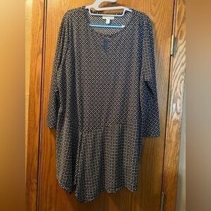 2X Dana Buchman black & white tunic 3/4 sleeves